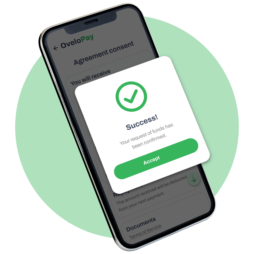OveloPay mobile experience for financial stability
